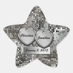 Corações personalizados na etiqueta da estrela d