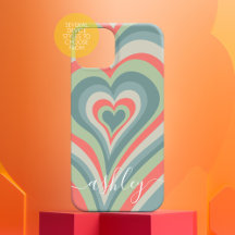 Corações Psicodélicos Caligrafia Script Nome Azul