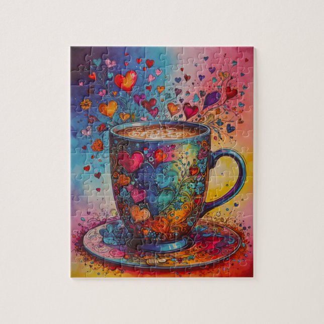 Corações, Quebra-cabeça de café (Vertical)