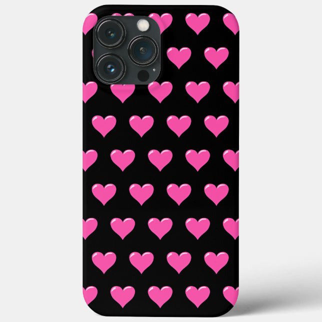 Corações Rosa Cores Personalizadas - Preto (Verso)