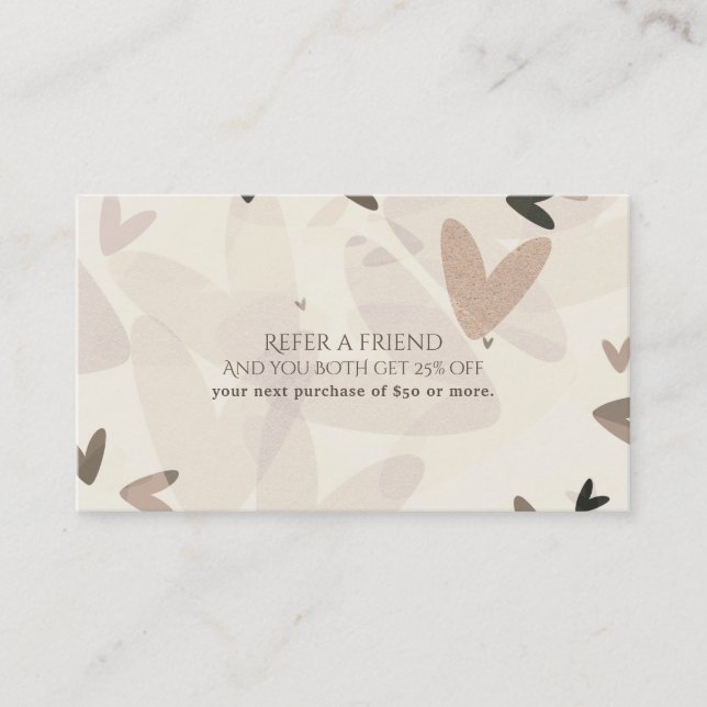 Corações Rosa e Bege Referência de Amigo Chic Mode (Frente)