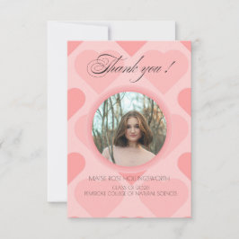 Corações rosa elegante graduação agradecimento