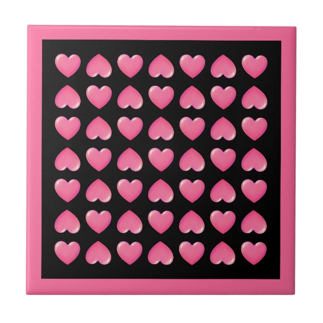 Corações Rosa em Preto (Frente)
