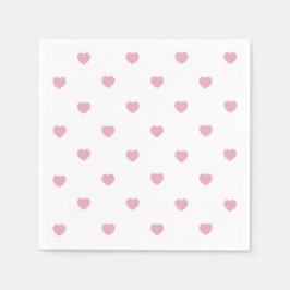 Corações rosa pastel, guardanapos de papel para o 