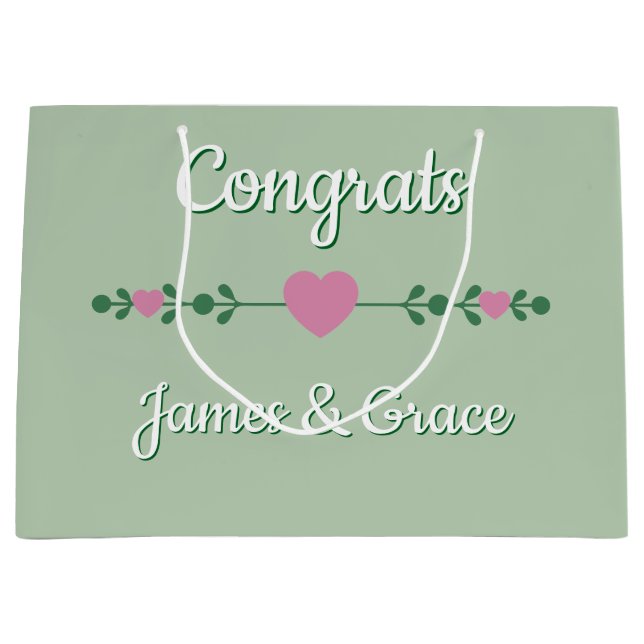 Corações! Sacola Personalizada de Noivado/CASAMENT (Frente)