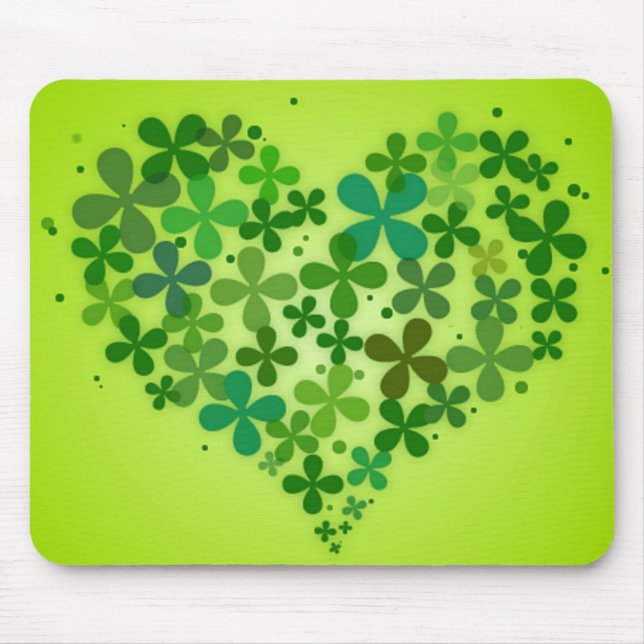 "Corações verdes" Mousepad (Frente)