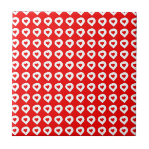 Corações Vermelho e Branco Funky