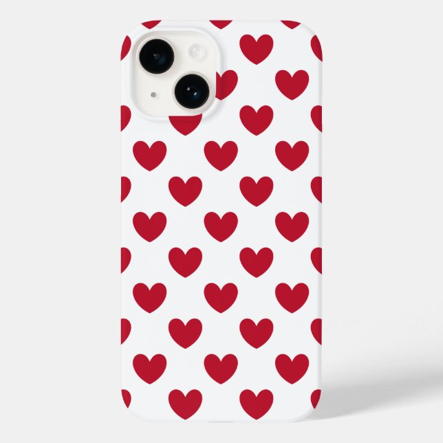 Corações vermelhos de polca na capas de iphone bra (Verso)