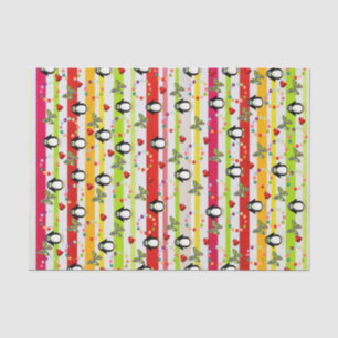 Corações Vermelhos de Stripe de Papel Tecido