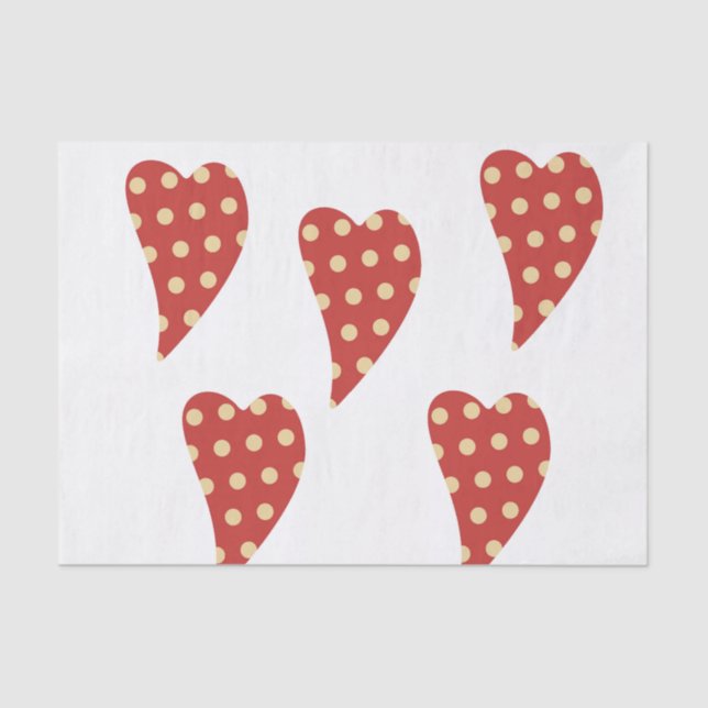 Corações Vermelhos do Papel Tecido dia de os namor (Frente )