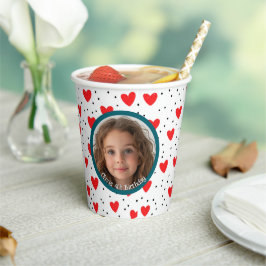 Corações vermelhos e papel personalizado