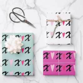 Corações, X rosa e padrão cardíaco