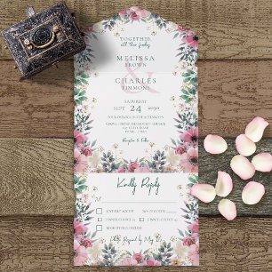 Corados Rosados ​​Boho Coroas Florais Jantar