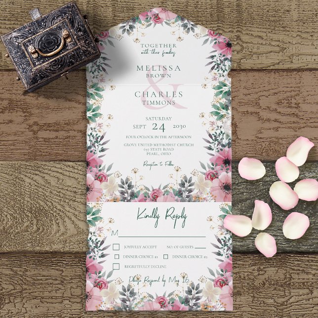 Corados Rosados ​​Boho Coroas Florais Jantar (Criador carregado)