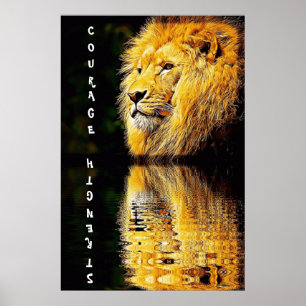 Coragem do leão e poster da força