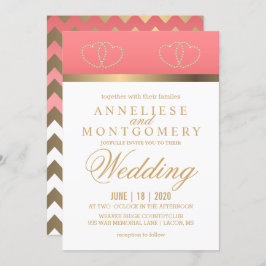 Corais e Corações Dourados - Convite