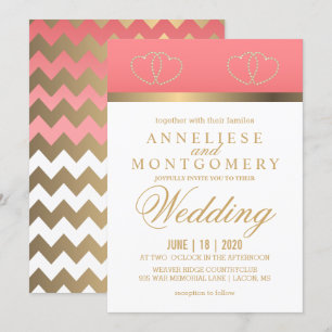 Corais e Corações Dourados - Convite