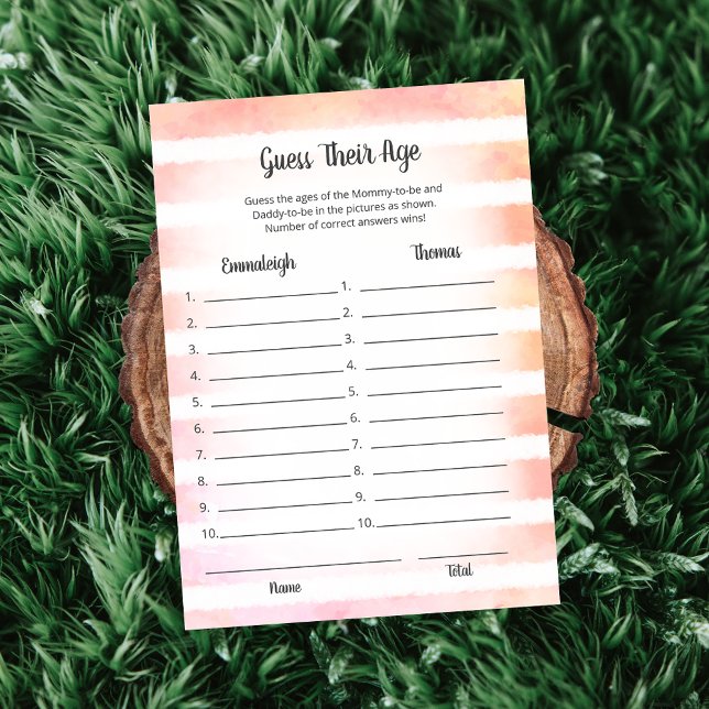 Coral Branco Adivinha Seu Cartão De Jogo Da Idade (Criador carregado)