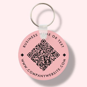 Coral Chaveiro de Código QR personalizado de neg