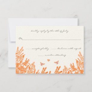 Coral & Cinza Wild Flower Bee RSVP