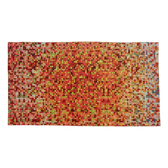 Coral desfocado e rosa em pequenos quadrados ou az (Traseira - Esquerda)