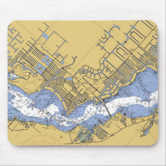 Coral do cabo, mousepad náutico da carta do porto