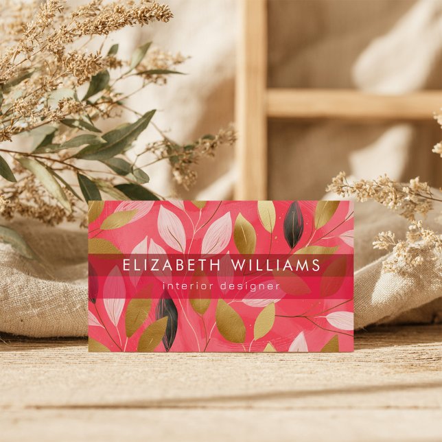 Coral Dourado Rosa Quente Botânico Boho Moderno (Criador carregado)