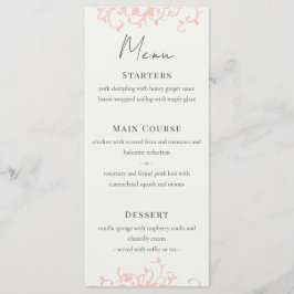 Coral e Cream Wedding Menu