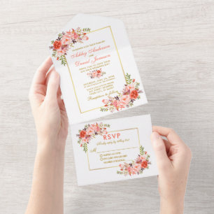 Coral Floral Elegante
