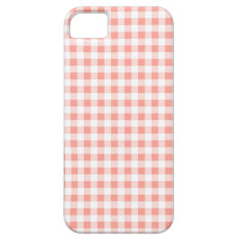 Coral Gingham Check capas de iphone