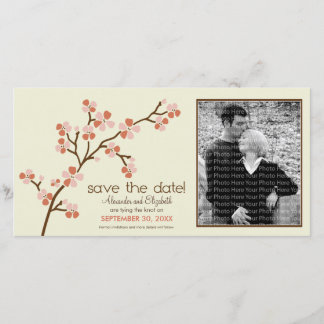 Coral/Ivory Cherry Blossom Salve o Cartões de foto