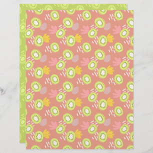 Coral Kiwi Scrapbook Paper