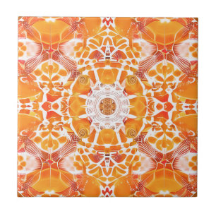 Coral Orange e Cream Batik