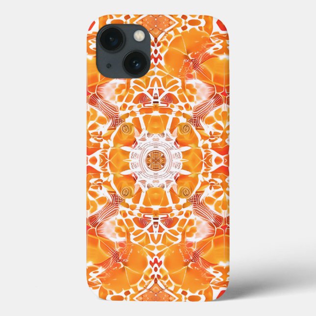 Coral Orange e Cream Batik Medallion Padrão (Verso)