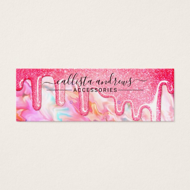 Coral Pearl Opal Glitter Drips Earring Display (Frente)