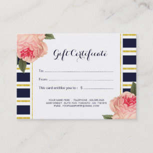 Coral Peonies e Marinho Stripes - Certificado de P