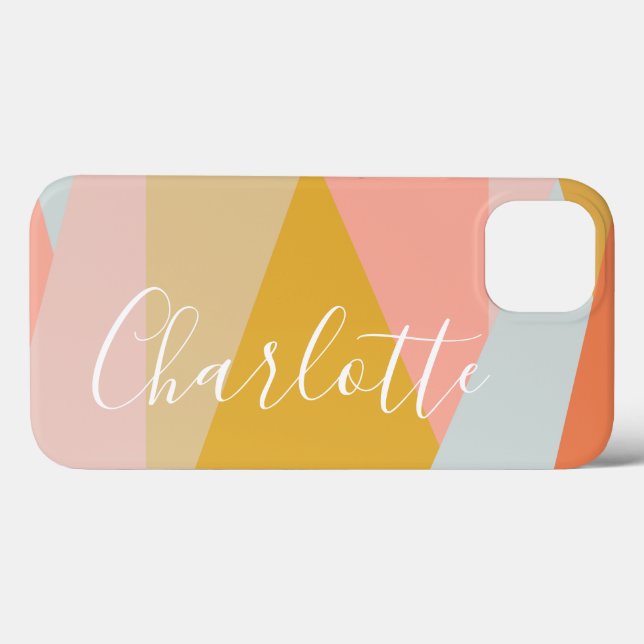 Coral Personalizado de Bloco Geométrico Moderno de (Verso (horizontal))