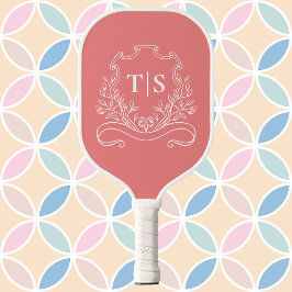 Coral Pink Monogram Initial Girly Classic Crest