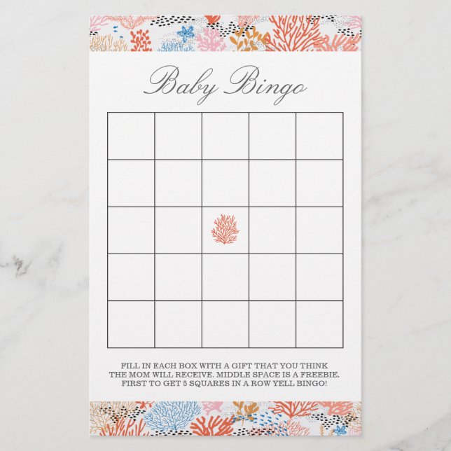 Coral Reef | Baby Bingo (Frente)