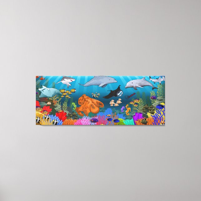 Coral Reef impressão de canvas Panorâmica (Frente)