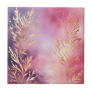 Coral rosa elegante com Dourado