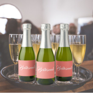 Coral Stylized Script Wedding Bridesmaid