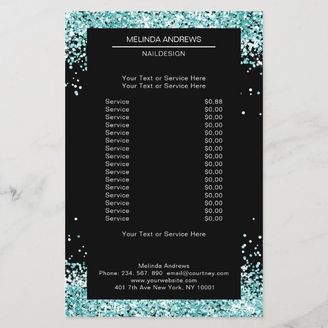 Corante Elegante dos dois lados Flyer (Verso)