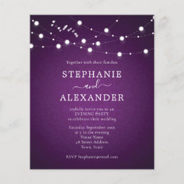 Corda de Orçamento Luzes Corações Casamento Roxo N