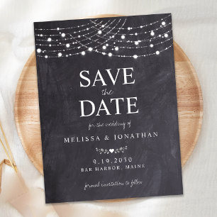 Corda de Slate Orçamentária Luz Casamento Salvar