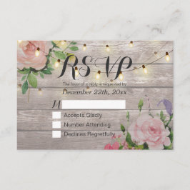 Corda Floral de Madeira Rústica Resposta RSVP de C