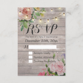 Corda Floral de Madeira Rústica Resposta RSVP de C