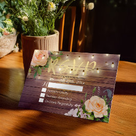 Corda Floral de Madeira Rústica Resposta RSVP de C