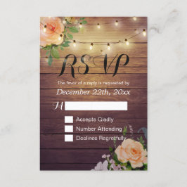 Corda Floral de Madeira Rústica Resposta RSVP de C