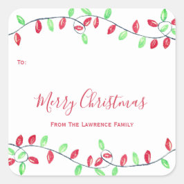 Corda Verde Vermelha Luz Feriado Natal Etiqueta de